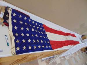lot 3253 image: 48 Star FlagBanner - 3 Stripes 26 x 10