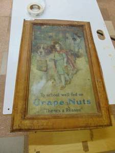 lot 3315 image: 1920s-30s Metal Grapenuts Sign - Advertiser