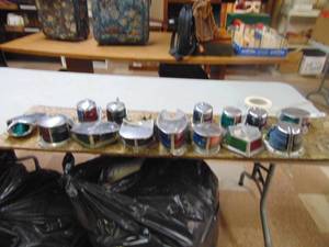 lot 3316 image: 14 Vintage Boat Navigation Lights- Art Deco