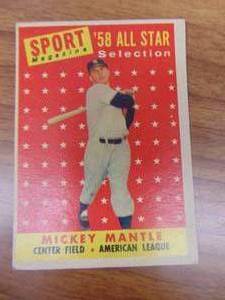 lot 3342 image: Sport Magazine 1958 Mickey Mantle All Star Card