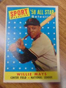 lot 3343 image: Sport Magazine 1958 Willie Mays All Star Card