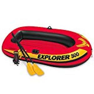 lot 2340 image: Intex Explorer 300 Compact Inflatable Three Person Raft Boat
