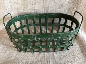 lot 2303 image: Rustic Green Metal Basket