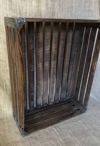 lot 2304 image: Decorative Wood Crate (with metal edges)