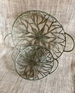 lot 2314 image: Set of Rustic Metal Baskets--larger basket is 14 across