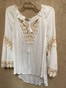 lot 2326 image: Democracy Bohemian Shirt--Cream and Lace