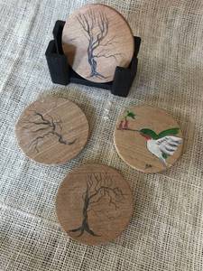 lot 2345 image: Sand Coasters with holder