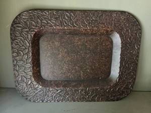 lot 2361 image: Large Bronze colored metal tray