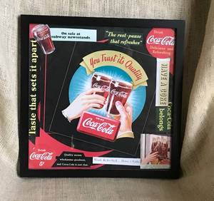 lot 2371 image: Coca Cola framed Wall Decor