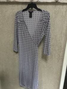lot 2394 image: George Stretch checked wrap dress (looks great with black boots)