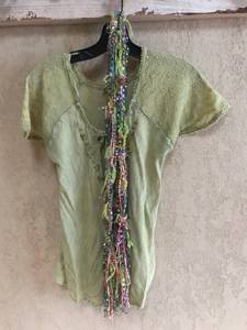 lot 2396 image: Top and colorful jeweled scarf