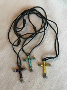 lot 2400 image: Set of 3 cross necklaces