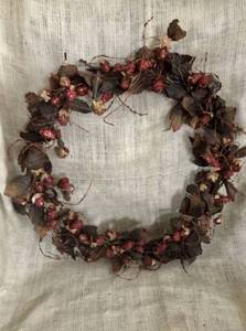 lot 2455 image: 18 Farmhouse Raspberry Wreath