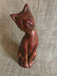 lot 2460 image: Rustic Cat Sculpture
