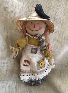 lot 2470 image: How Does your Garden Grow--charming stuffed 16 scarecrow