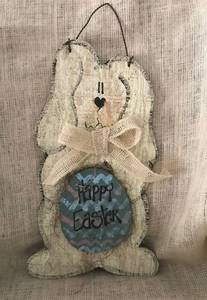 lot 2508 image: 18 Hanging Rustic Wood Bunny