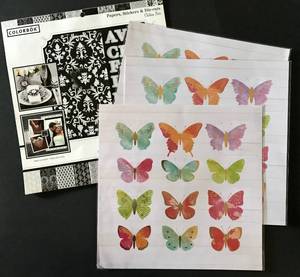 lot 2522 image: 12 x 12 book for scrapbook paper and 12 x 12 foil paper w colored butterflies