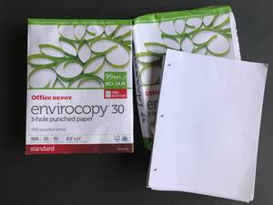 lot 2535 image: 2 packages of paper (3 hole punched)
