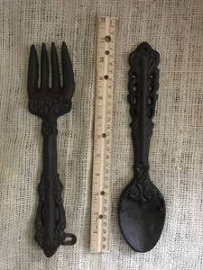 lot 2543 image: Cast Iron Fork and Spoon