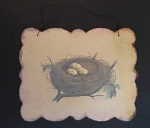lot 2552 image: Hanging Tin Wall decor--Birds Nest