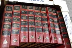 lot 2708 image: Lot of 9 Hardcover Books from 1956 - Grolier Collected Classics  Books in Good Condition, No Rips or Tears.