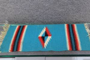 lot 2770 image: Colorful Woven Native American Wool Handwoven Tapestry