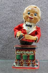 lot 2789 image: Rosco Bartender Metal Tin Litho Vintage Toy