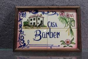 lot 2792 image: Casa Barber Framed Handpainted Tiles
