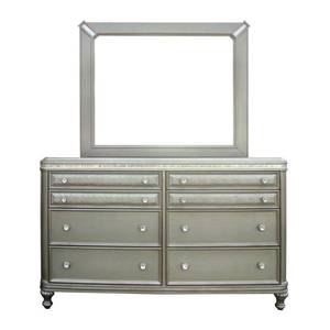 lot 5222 image: Riversedge Furniture Glam  6 Drawer Dresser with Mirror