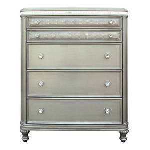 lot 5223 image: Riversedge Furniture Glam 4 Drawer Upright Dresser