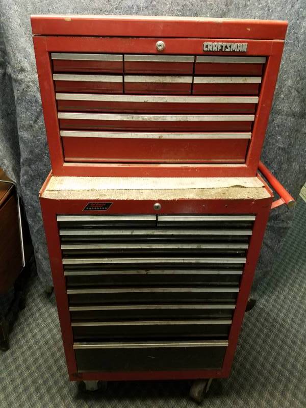 Craftsman 19 Drawer Steel Rolling Tool Cabinet Estate Auction
