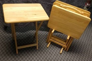 lot 14101 image: TV Tray Folding Table Set