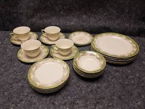 lot 14119 image: Royal China Warranted 22K Gold Tableware Set - 26 Pieces
