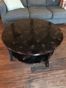 lot 2882 image: Round Black Coffee Table
