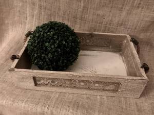 lot 2894 image: Wood CrateTray with Rope Handles
