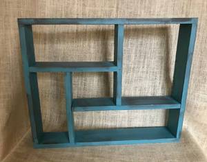 lot 2906 image: Rustic Painted Wood Shelf
