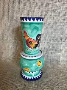 lot 2957 image: Ceramic Rooster Vase (Made in Italy)