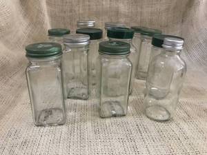 lot 2963 image: Glass Spice Jars with lids (set of 12)