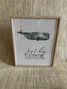 lot 2973 image: Just Keep Swimming framed sign