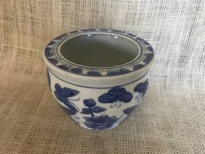lot 3010 image: Blue and White Porcelain Planter-Made in China