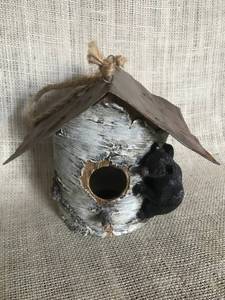 lot 3027 image: Black Bear Birdhouse Candle Holder