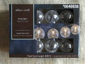 lot 1003 image: Allen & Roth String Lights with crackle finish