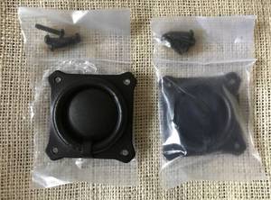 lot 1088 image: Set of two Black Wrought Iron Mission Style Ring Pulls for cabinets