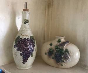 lot 1126 image: Ceramic Oil Bottle and vase