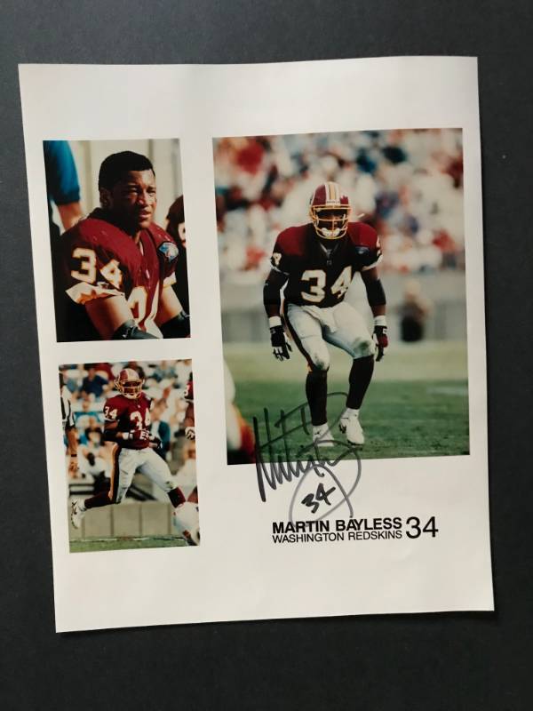 Autographed photo sheet--Martin Bayless #34 Washington Redskins