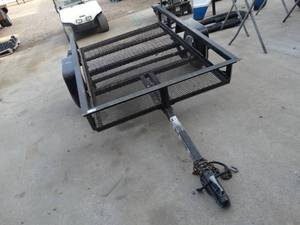 lot 3136 image: Awesome pull behind tilt bed utility trailer w sides