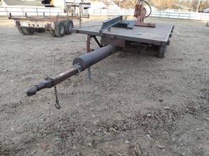 lot 3142 image: Pull behind dual axle flat bed utility trailer