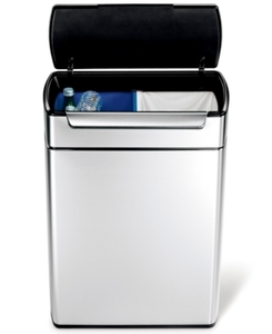 lot 6122 image: simplehuman Stainless Steel Touch-bar Recycle Can