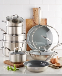 lot 6135 image: Martha Stewart Collection Culinary Science Ceramic Nonstick 14-Pc. Cookware Set, Only at Macys
