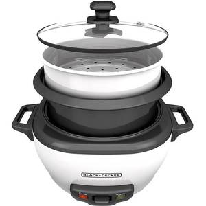 lot 6147 image: BLACKDECKER RC503 3 Cup Rice Cooker, White